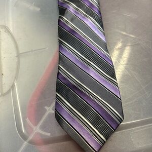 PRONTO UOMO / Grand Silver Purple Black Silk Necktie